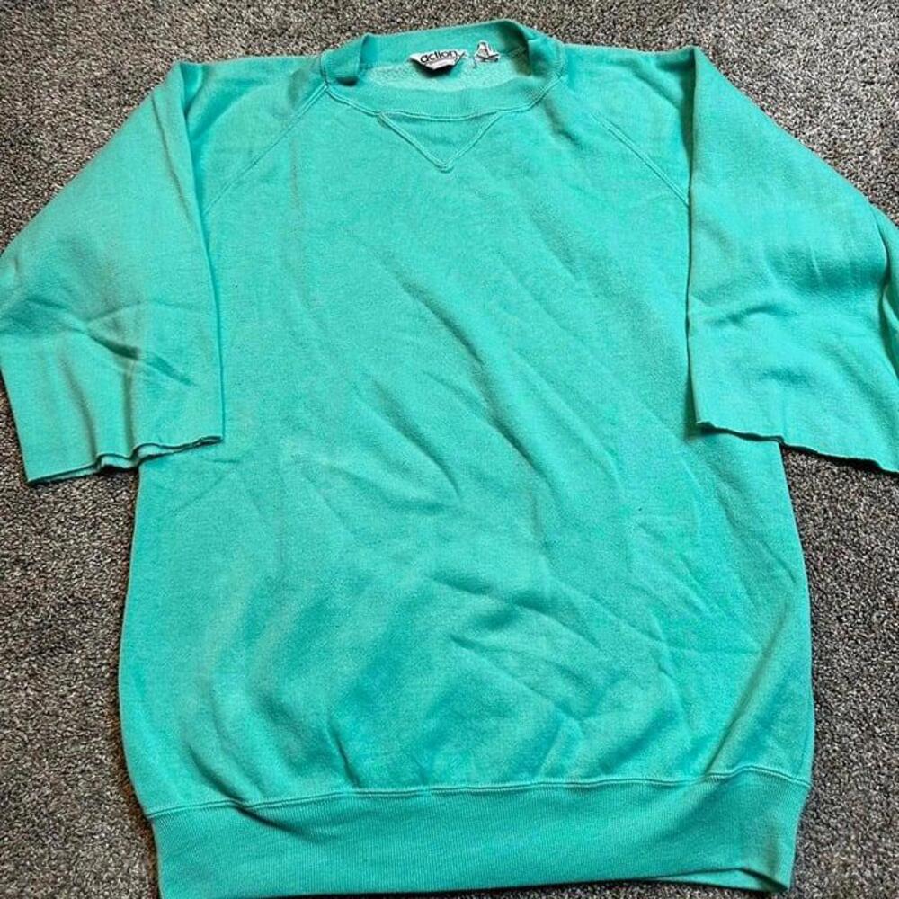 Vintage teal cut sleeve sweatshirt‎ size large